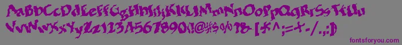フォントBohemianRegular – 紫色のフォント、灰色の背景