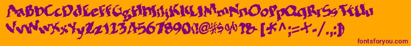 フォントBohemianRegular – オレンジの背景に紫のフォント