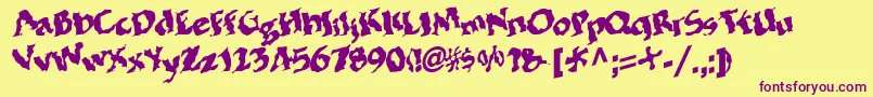 BohemianRegular Font – Purple Fonts on Yellow Background