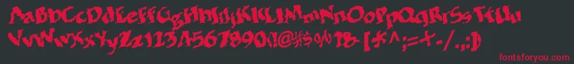 BohemianRegular Font – Red Fonts on Black Background