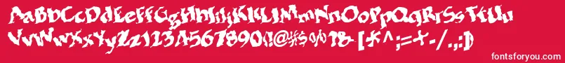 フォントBohemianRegular – 赤い背景に白い文字