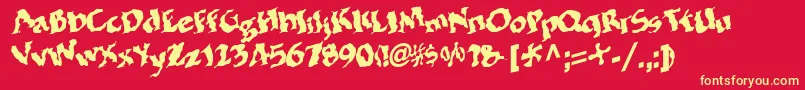 BohemianRegular Font – Yellow Fonts on Red Background