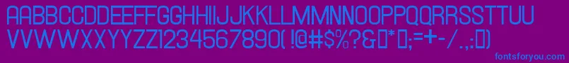 HallandaleJl-Schriftart – Blaue Schriften auf violettem Hintergrund