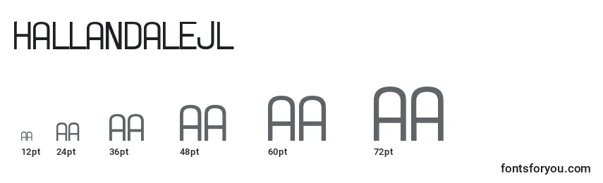 Размеры шрифта HallandaleJl