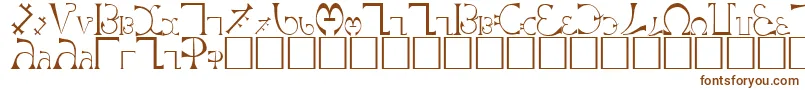 Enochian-fontti – ruskeat fontit valkoisella taustalla