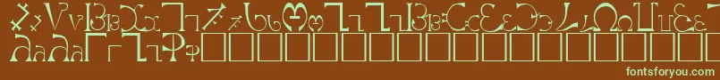 Enochian Font – Green Fonts on Brown Background