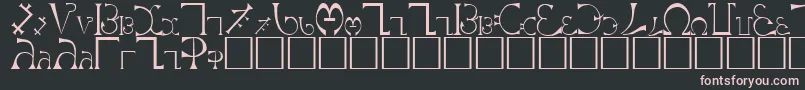 Enochian Font – Pink Fonts on Black Background