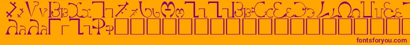 Enochian Font – Purple Fonts on Orange Background