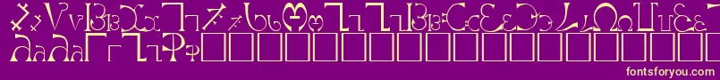 Enochian Font – Yellow Fonts on Purple Background