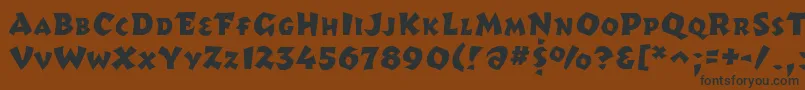 Romulus-Schriftart – Schwarze Schriften auf braunem Hintergrund