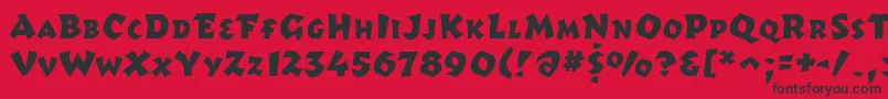 Romulus Font – Black Fonts on Red Background