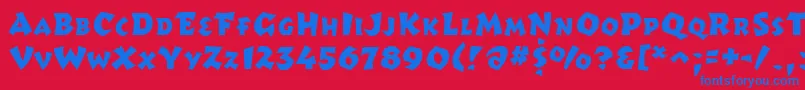 Romulus-Schriftart – Blaue Schriften auf rotem Hintergrund