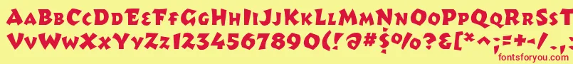Romulus Font – Red Fonts on Yellow Background