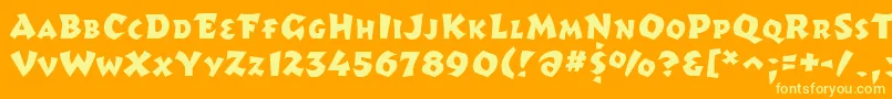 Romulus Font – Yellow Fonts on Orange Background