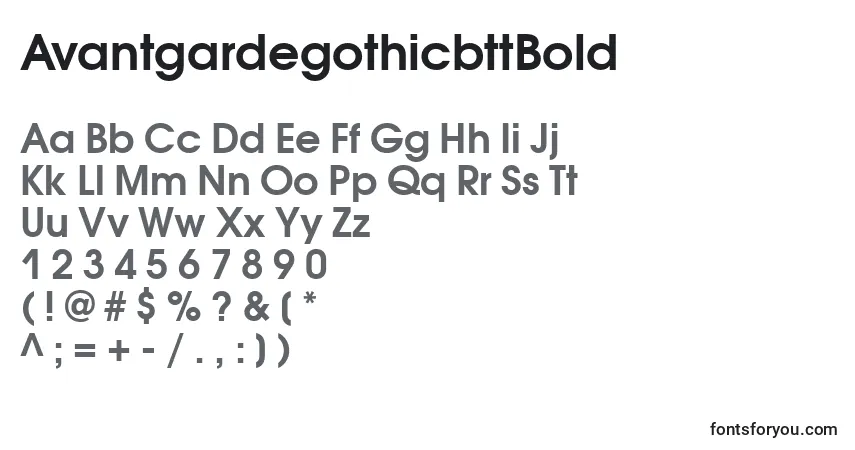 Czcionka AvantgardegothicbttBold – alfabet, cyfry, specjalne znaki