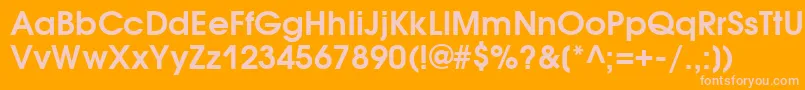 AvantgardegothicbttBold-Schriftart – Rosa Schriften auf orangefarbenem Hintergrund