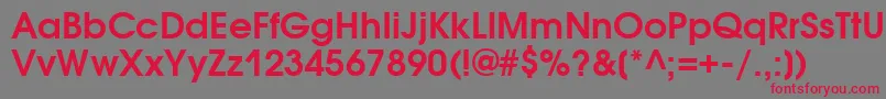 AvantgardegothicbttBold Font – Red Fonts on Gray Background
