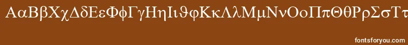 SymbolAccentuated-fontti – valkoiset fontit ruskealla taustalla