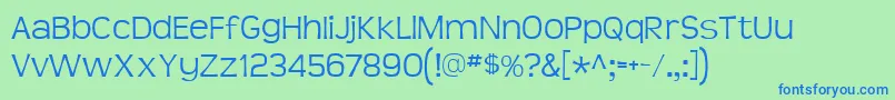 TeenLight Font – Blue Fonts on Green Background