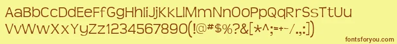 TeenLight Font – Brown Fonts on Yellow Background