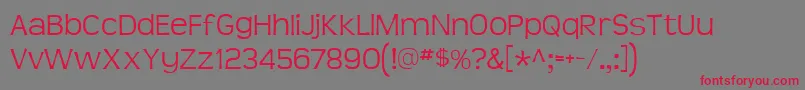 TeenLight Font – Red Fonts on Gray Background