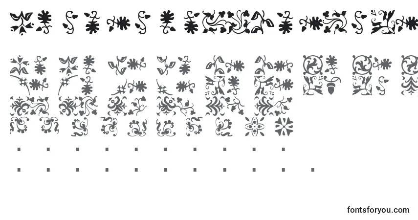 Schriftart BorderbatsFleurRegular – Alphabet, Zahlen, spezielle Symbole