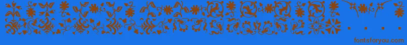 Police BorderbatsFleurRegular – polices brunes sur fond bleu