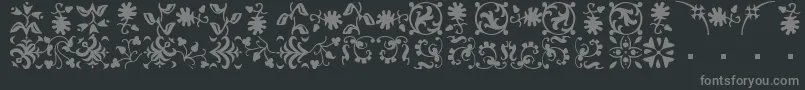 fuente BorderbatsFleurRegular – Fuentes Grises Sobre Fondo Negro