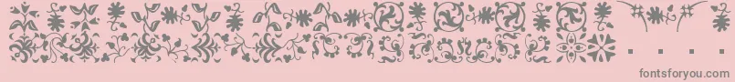 フォントBorderbatsFleurRegular – ピンクの背景に灰色の文字