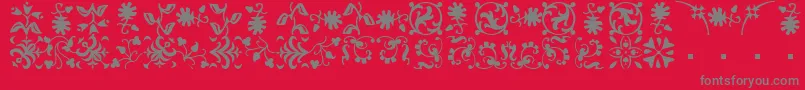 フォントBorderbatsFleurRegular – 赤い背景に灰色の文字