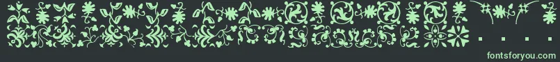 Police BorderbatsFleurRegular – polices vertes sur fond noir