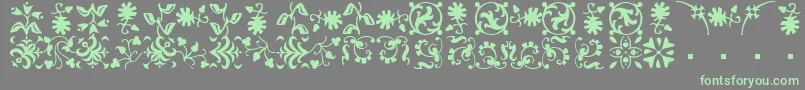 Шрифт BorderbatsFleurRegular – зелёные шрифты на сером фоне