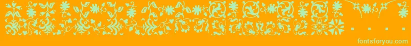 フォントBorderbatsFleurRegular – オレンジの背景に緑のフォント