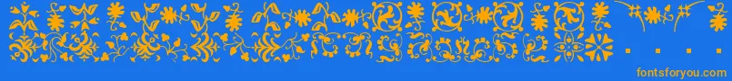 fuente BorderbatsFleurRegular – Fuentes Naranjas Sobre Fondo Azul