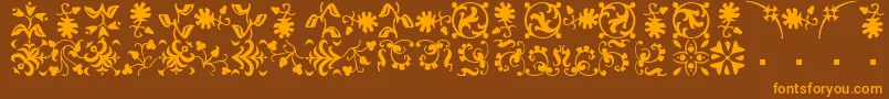 Шрифт BorderbatsFleurRegular – оранжевые шрифты на коричневом фоне