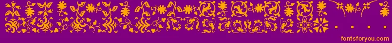 フォントBorderbatsFleurRegular – 紫色の背景にオレンジのフォント