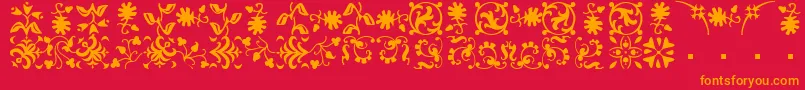 BorderbatsFleurRegular Font – Orange Fonts on Red Background