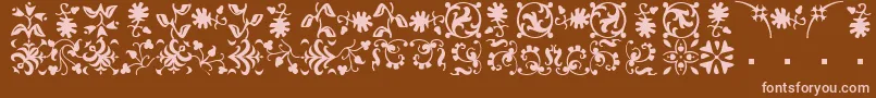 フォントBorderbatsFleurRegular – 茶色の背景にピンクのフォント