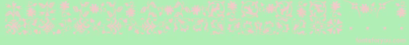 BorderbatsFleurRegular-fontti – vaaleanpunaiset fontit vihreällä taustalla