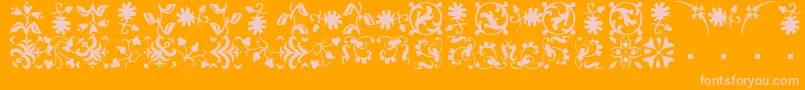 Fonte BorderbatsFleurRegular – fontes rosa em um fundo laranja