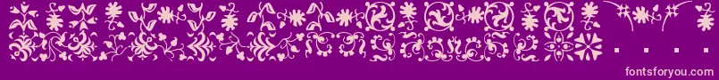 フォントBorderbatsFleurRegular – 紫の背景にピンクのフォント