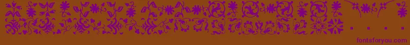 More about BorderbatsFleurRegular Font BorderbatsFleurRegular Font – Purple Fonts on Brown Background