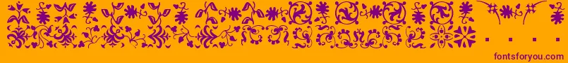 BorderbatsFleurRegular-Schriftart – Violette Schriften auf orangefarbenem Hintergrund