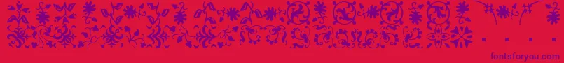 BorderbatsFleurRegular-Schriftart – Violette Schriften auf rotem Hintergrund
