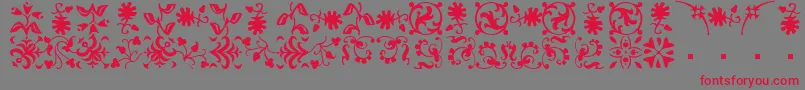 BorderbatsFleurRegular Font – Red Fonts on Gray Background