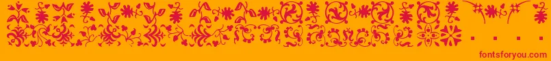 BorderbatsFleurRegular Font – Red Fonts on Orange Background