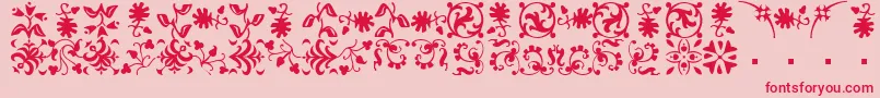 フォントBorderbatsFleurRegular – ピンクの背景に赤い文字