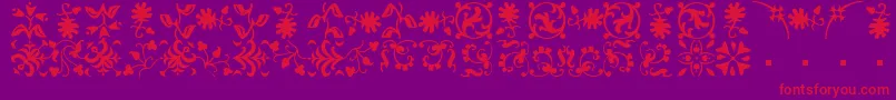 BorderbatsFleurRegular Font – Red Fonts on Purple Background