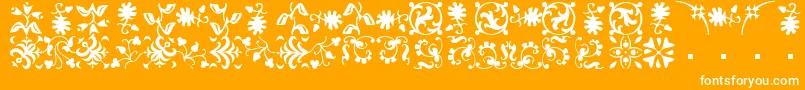 BorderbatsFleurRegular-fontti – valkoiset fontit oranssilla taustalla