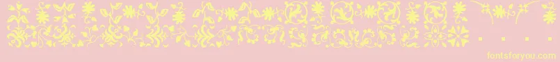 フォントBorderbatsFleurRegular – 黄色のフォント、ピンクの背景